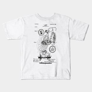 Bicycle Patent Black Kids T-Shirt